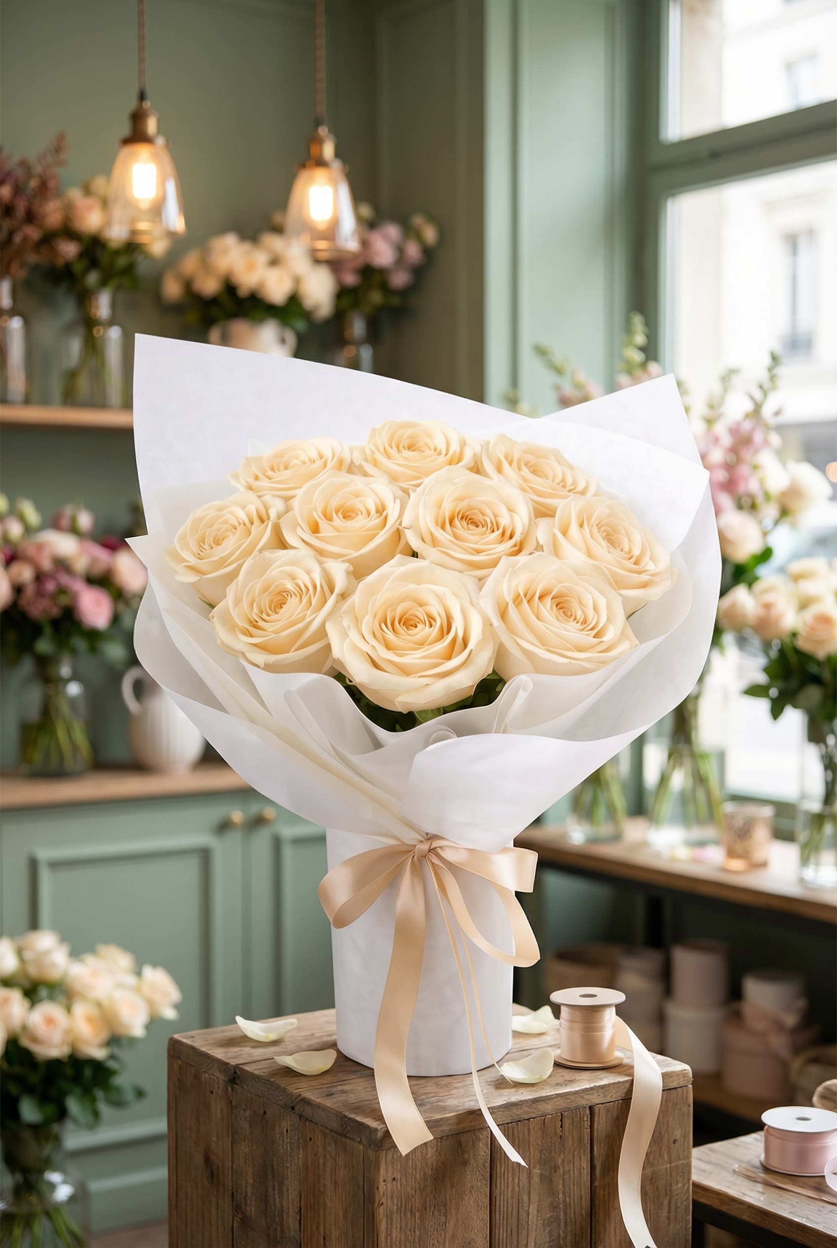 Champagne Colour Rose Bouquet