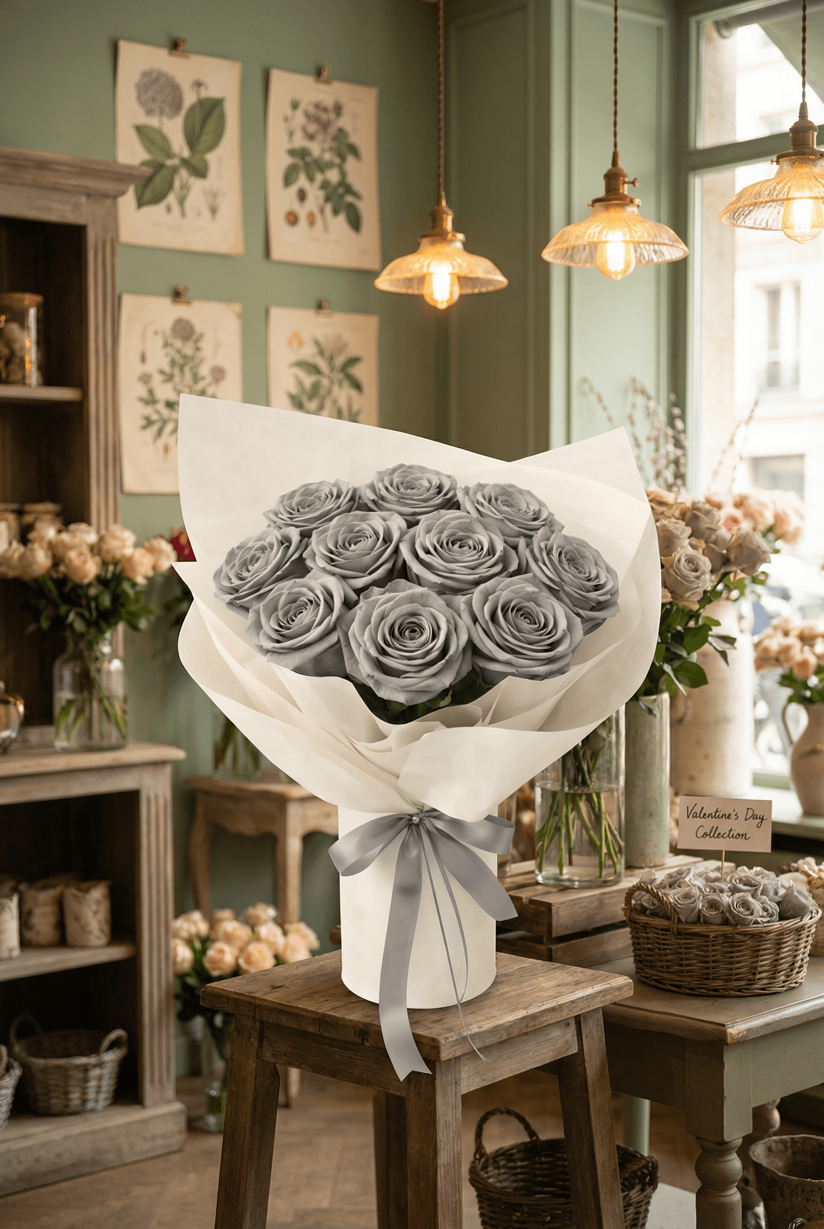 Grey Roses Bouquet